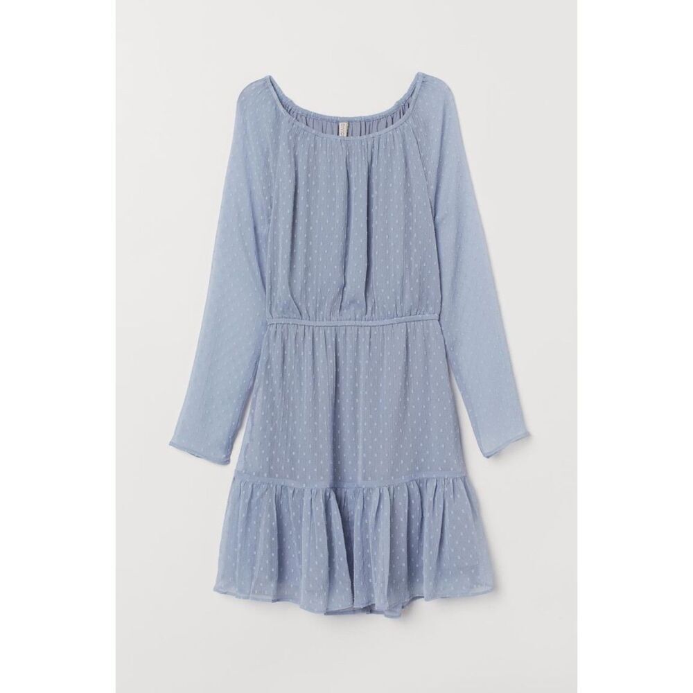 H&M Divided | Pigeon Blue Flounced Dress | Size 6